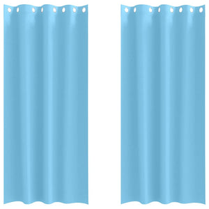 vidaXL Tende con tende 2 pcs Azzurro Poliestere