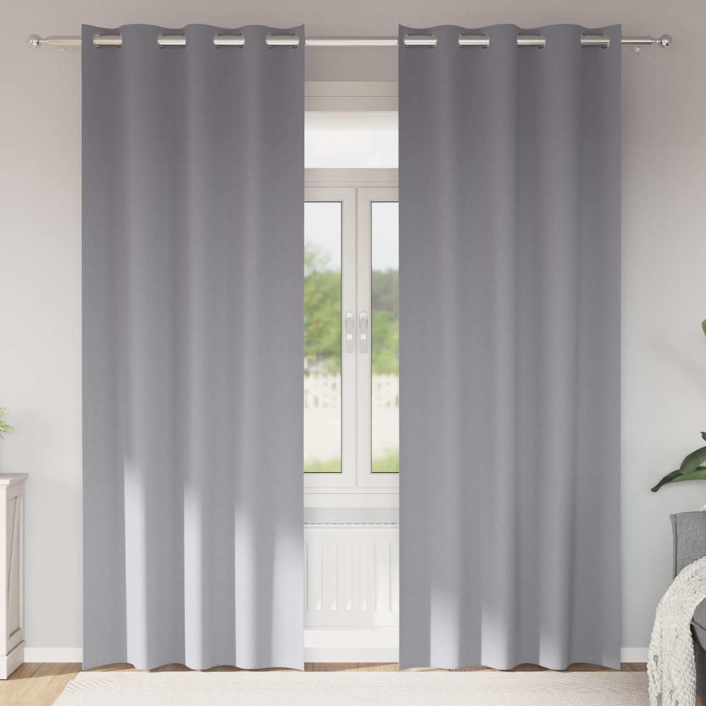 Tende oscuranti con tende Grigio chiaro Poliestere 4107347