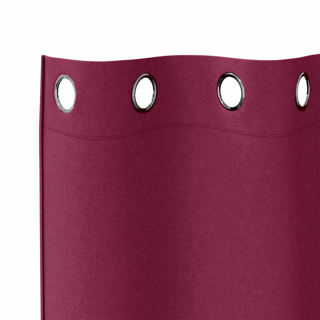 vidaXL Tende con tende 2 pcs Rosso Vino Poliestere