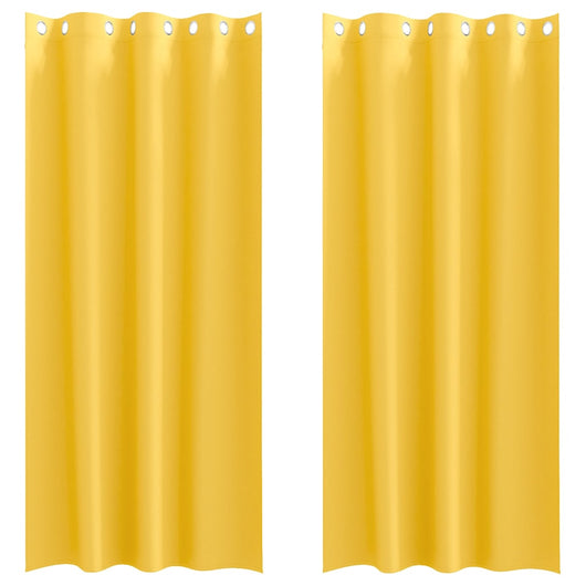 vidaXL Tende con tende 2 pcs giallo senape Poliestere