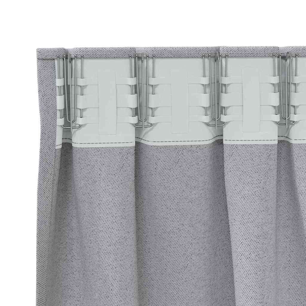 Tende oscuranti con tende Grigio chiaro Poliestere 4107457