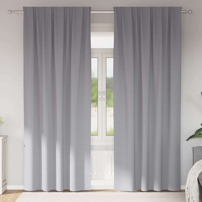 Tende oscuranti con tende Grigio chiaro Poliestere 4107457