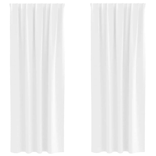 vidaXL Tende con tende 2 pcs Bianco Puro Poliestere