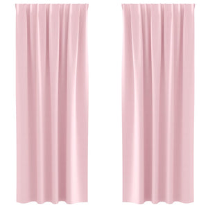 vidaXL Tende con tende 2 pcs Rosa Baby Poliestere