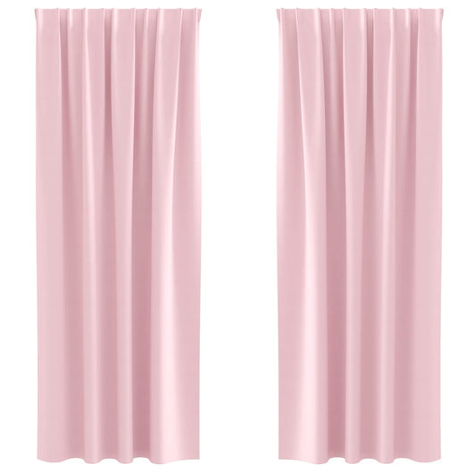 vidaXL Tende con tende 2 pcs Rosa Baby Poliestere