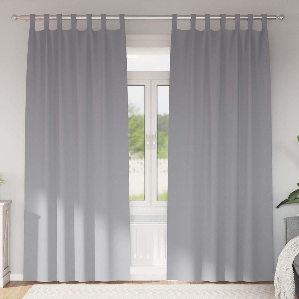 Tende oscuranti con tende Grigio chiaro Poliestere 4107567