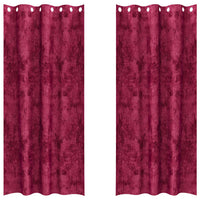Tenda con tende 2 pcs Rosso Vino 260 x 140 cm Velluto 4107647