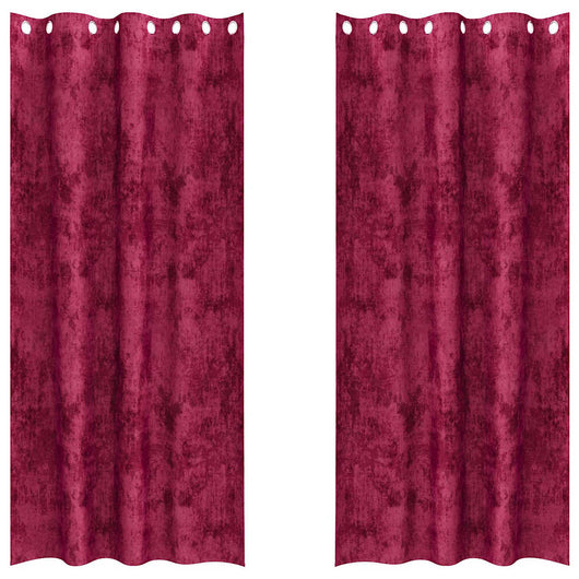 Tenda con tende 2 pcs Rosso Vino 260 x 140 cm Velluto 4107647