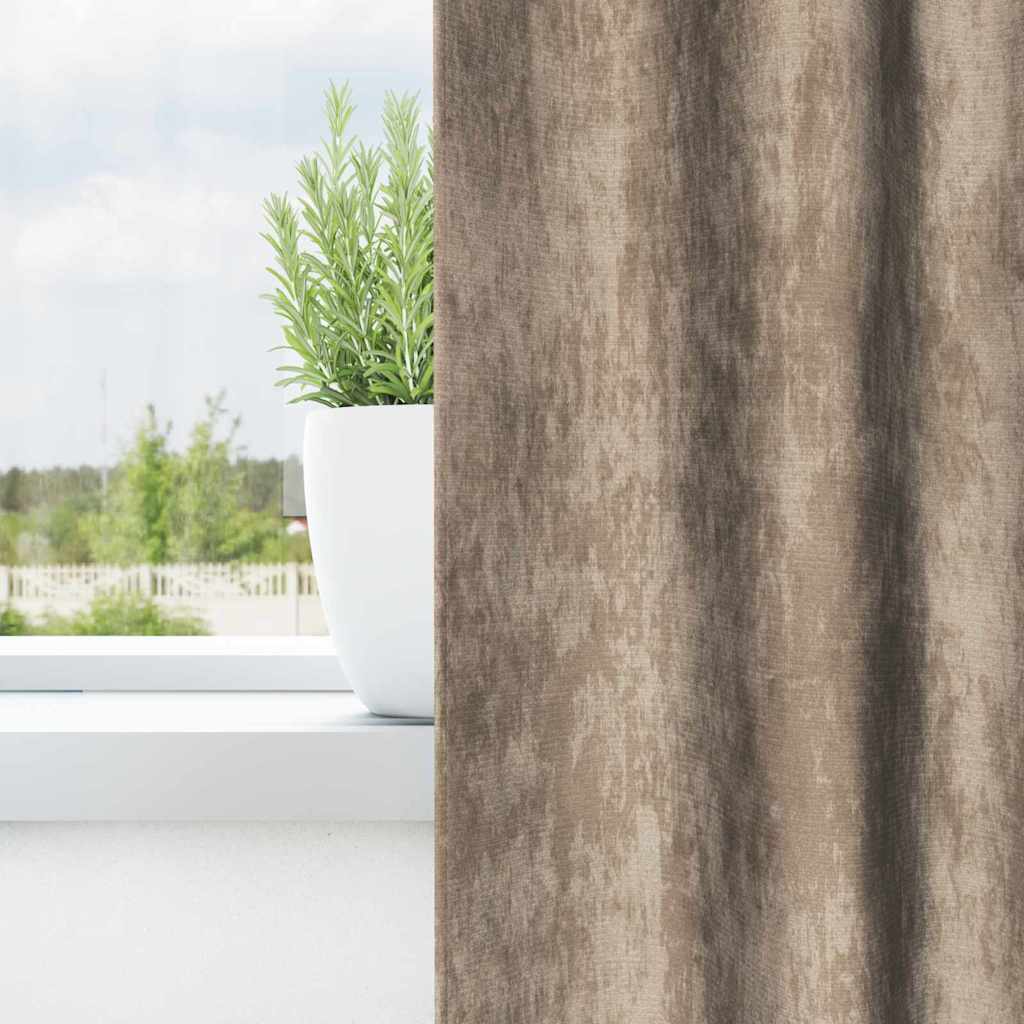 Tenda con tende 2 pcs Champagne 175 x 140 cm Velluto 4107744