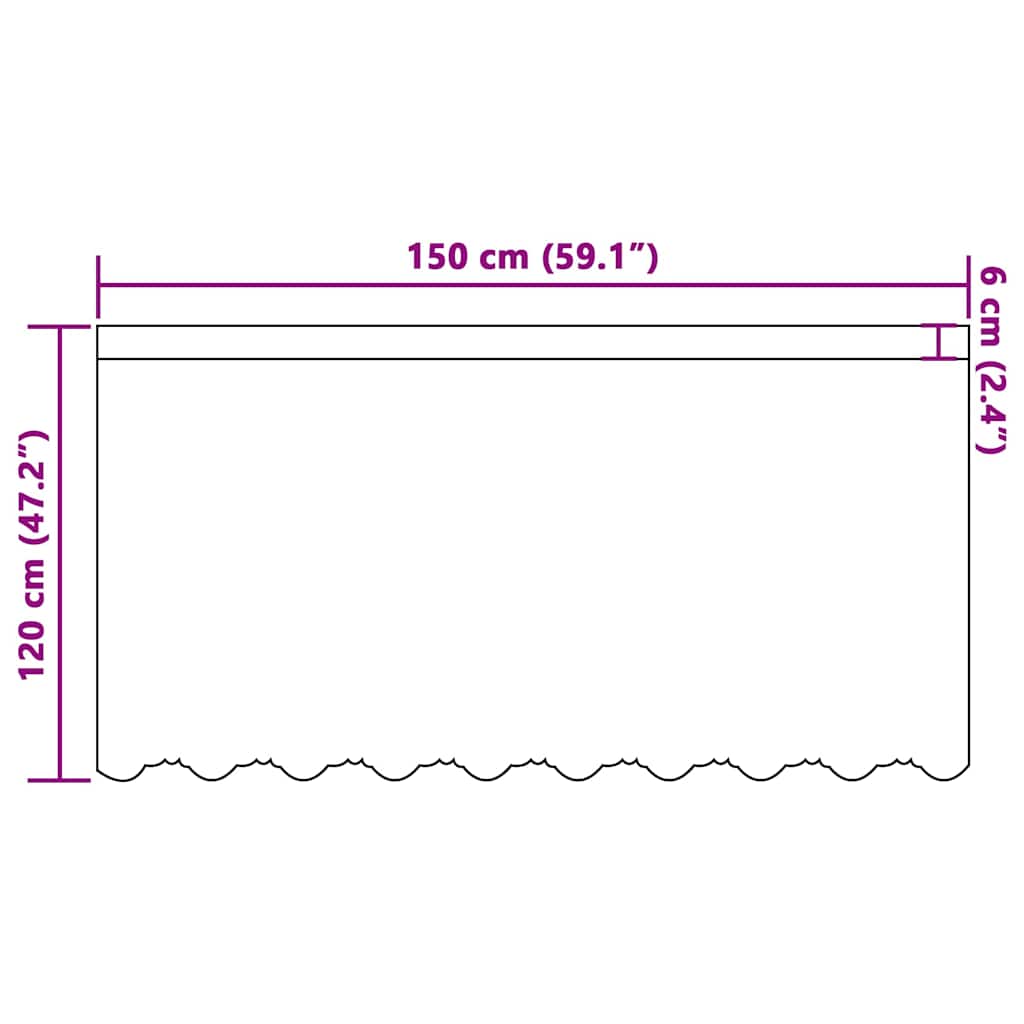 Tende con tende Bianco 500x100cm Poliestere 4107750