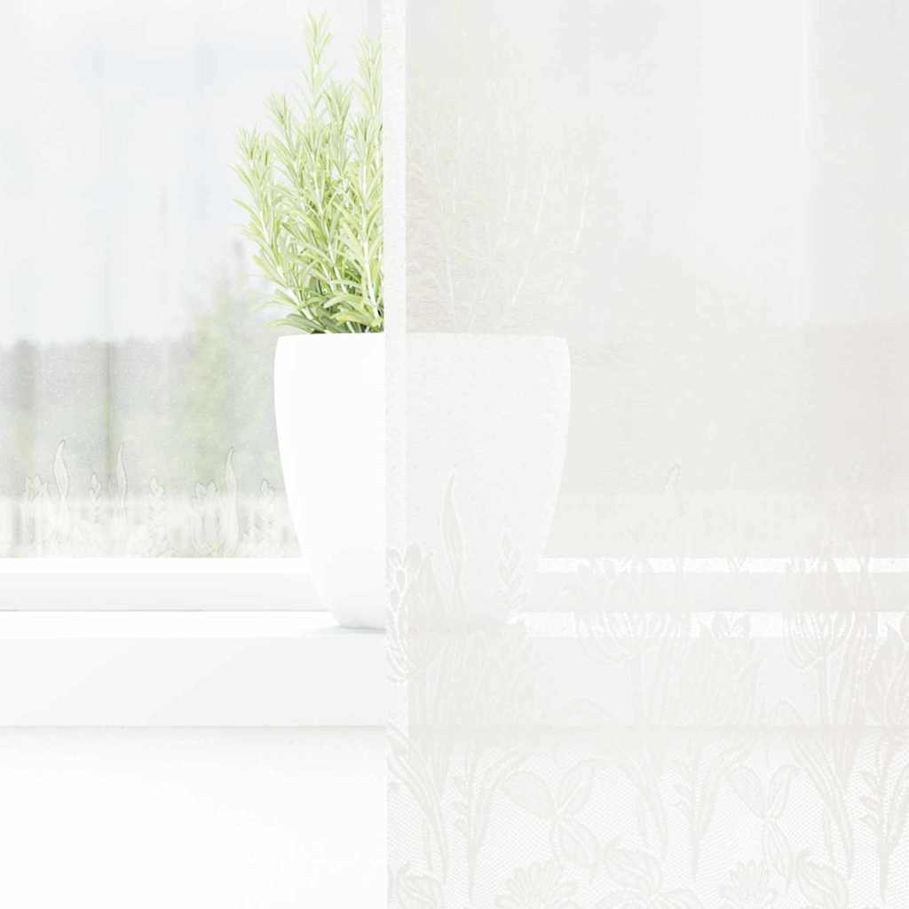 Tende con tende Floreale Bianco Poliestere 4107759