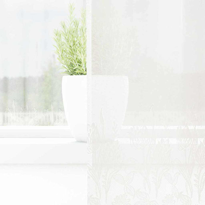 Tende con tende Floreale Bianco 300 x 80 cm Poliestere 4107774