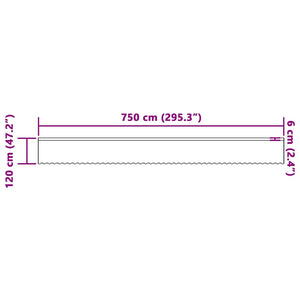 Tende con tende Floreale Bianco 750 x 120 cm Poliestere 4107828
