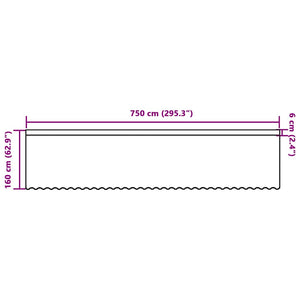 Tende con tende Bianco 500x100cm Poliestere 4107830