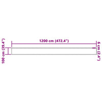 vidaXL Tende con tende Floreale Bianco 1200 x 100 cm Poliestere