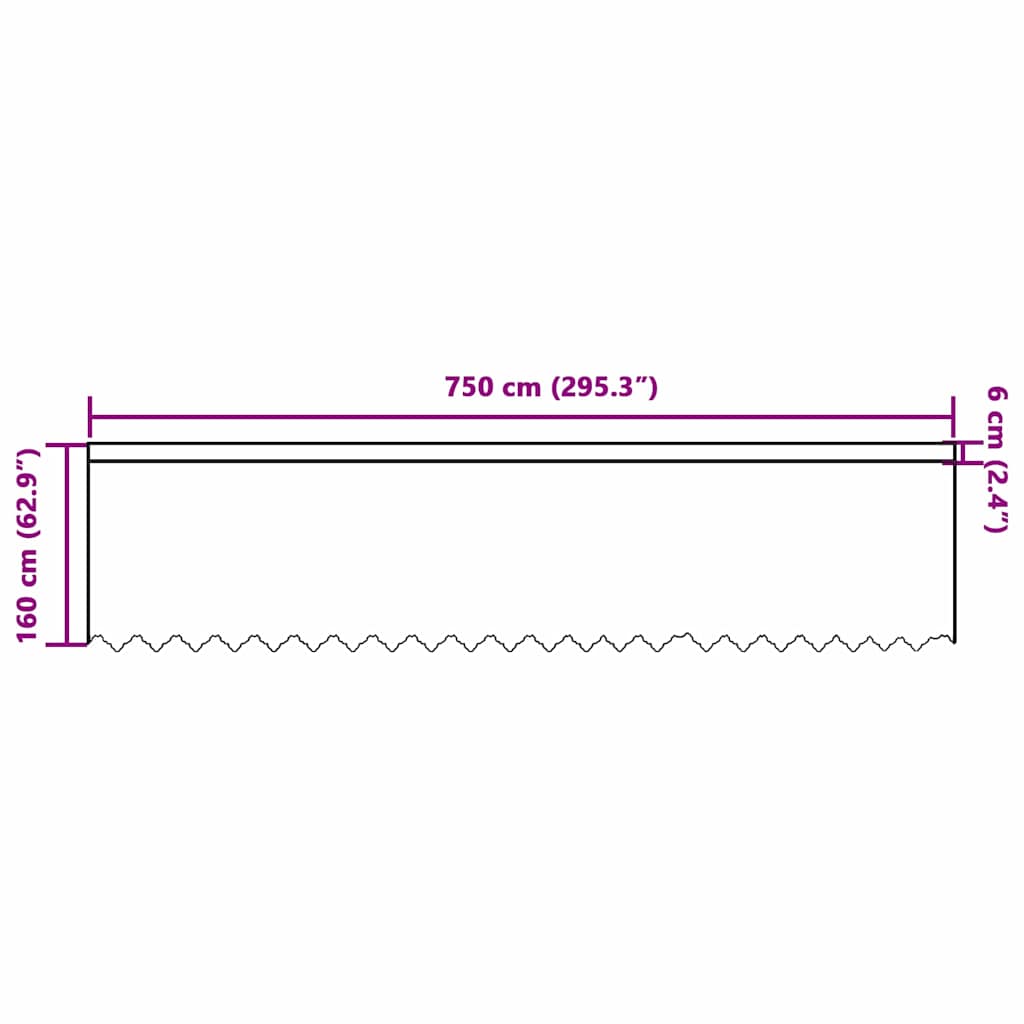 Tende con tende Bianco 500x100cm Poliestere 4107947