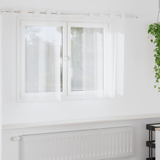 Tende con tende 2 pcs Bianco Poliestere 4107982