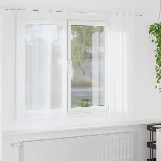 Tende con tende 2 pcs Bianco 140x175cm Poliestere 4107983