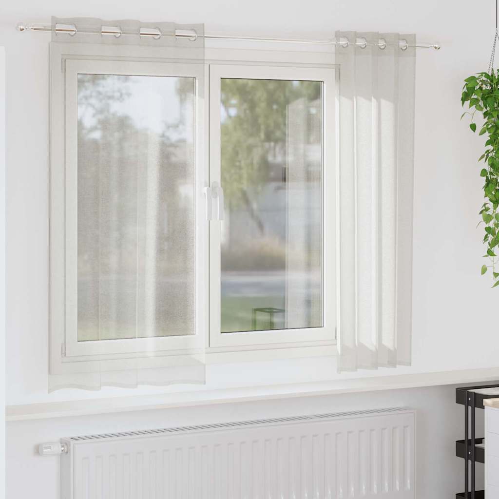 Tende con tende 2 pcs Crema 140x175cm Poliestere 4107988