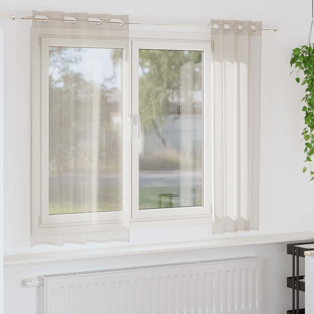 Tende con tende 2 pcs Sabbia 140x175cm Poliestere 4107993