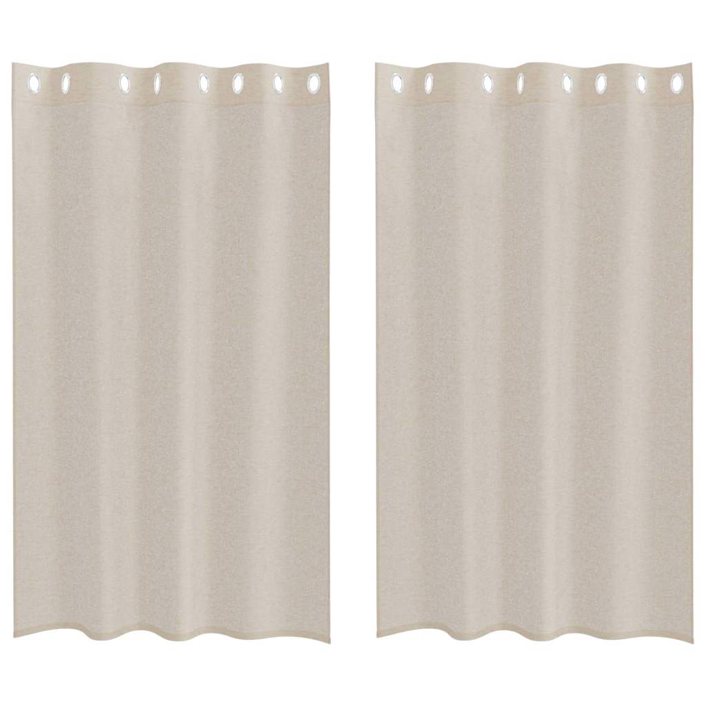 Tende con tende 2 pcs Sabbia 140x175cm Poliestere 4107993