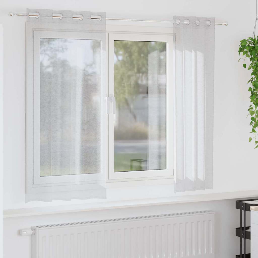 Tende con tende 2 pcs Grigio chiaro 140x175cm Poliestere 4107998