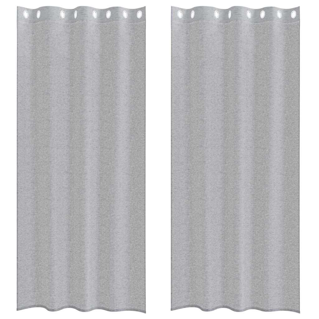 Tende con tende 2 pcs Grigio scuro Poliestere 4108004