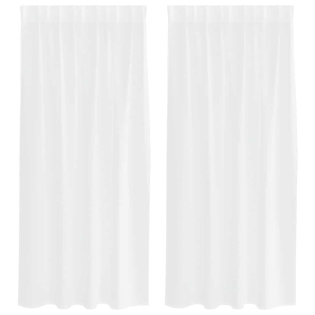 Tende con tende 2 pcs Bianco 140x175cm Poliestere 4108008