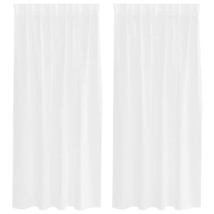 Tende con tende 2 pcs Bianco 140x175cm Poliestere 4108008