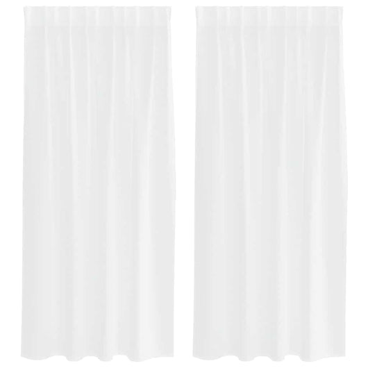 Tende con tende 2 pcs Bianco 140x175cm Poliestere 4108008