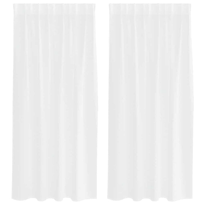 Tende con tende 2 pcs Bianco 140x175cm Poliestere 4108008