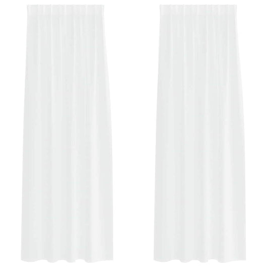 Tende con tende 2 pcs Bianco 140x175cm Poliestere 4108010