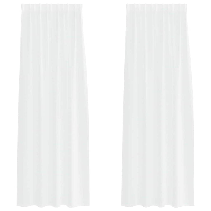 Tende con tende 2 pcs Bianco 140x175cm Poliestere 4108010