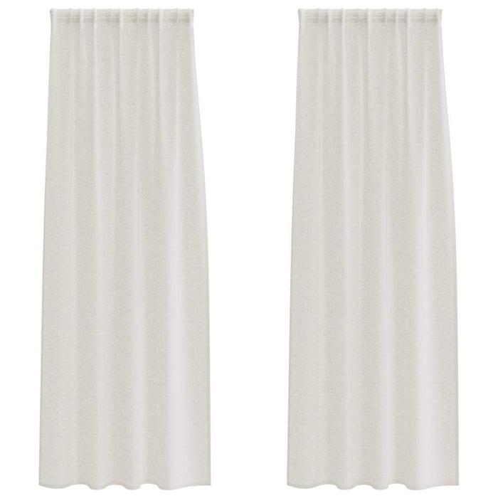 Tende con tende 2 pcs Crema Poliestere 4108016