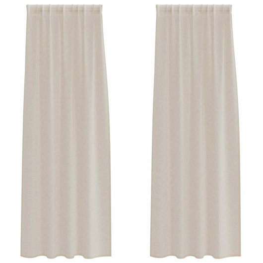 vidaXL Tende con tende 2 pcs Sabbia Poliestere