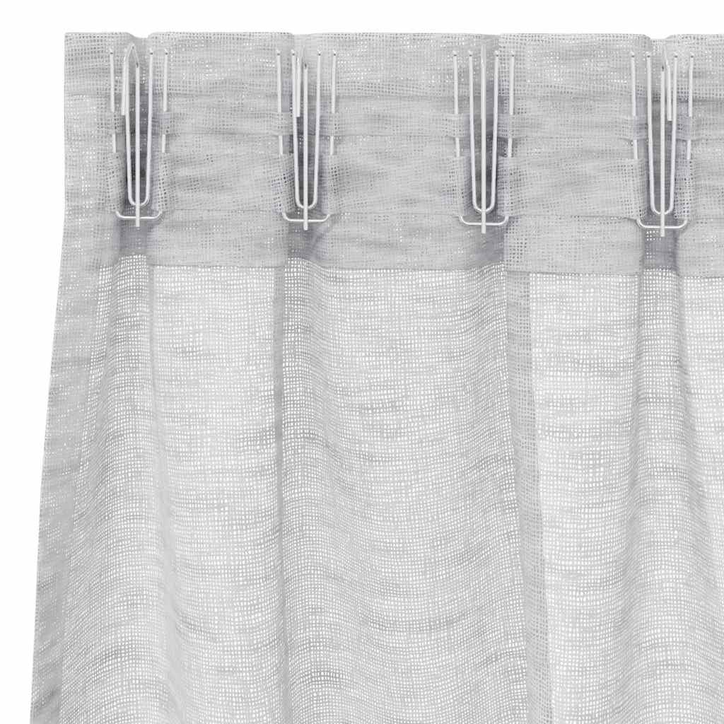 Tende con tende 2 pcs Grigio chiaro Poliestere 4108025