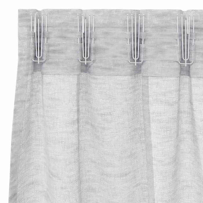 Tende con tende 2 pcs Grigio chiaro Poliestere 4108025
