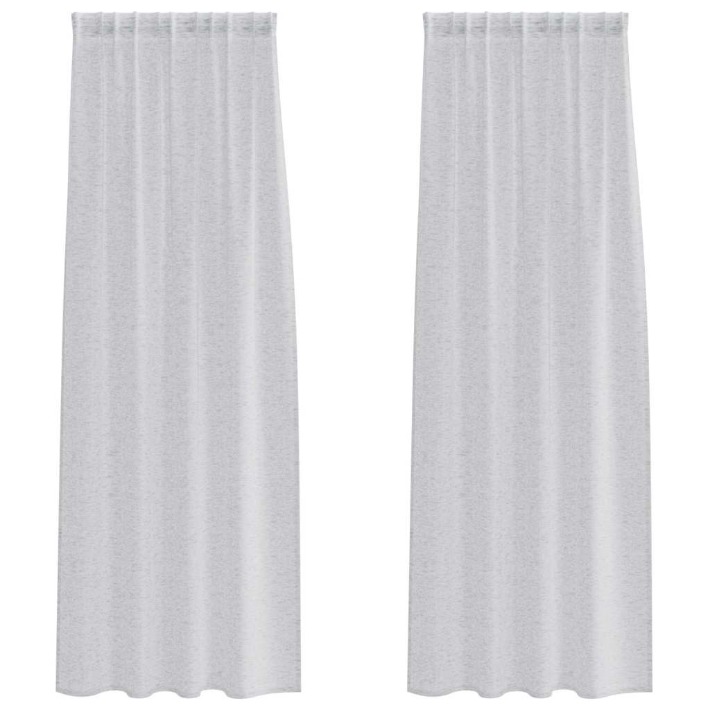 Tende con tende 2 pcs Grigio chiaro Poliestere 4108025