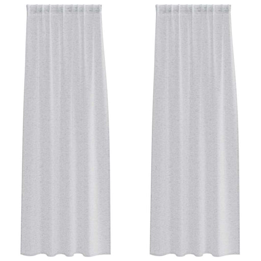Tende con tende 2 pcs Grigio chiaro Poliestere 4108025