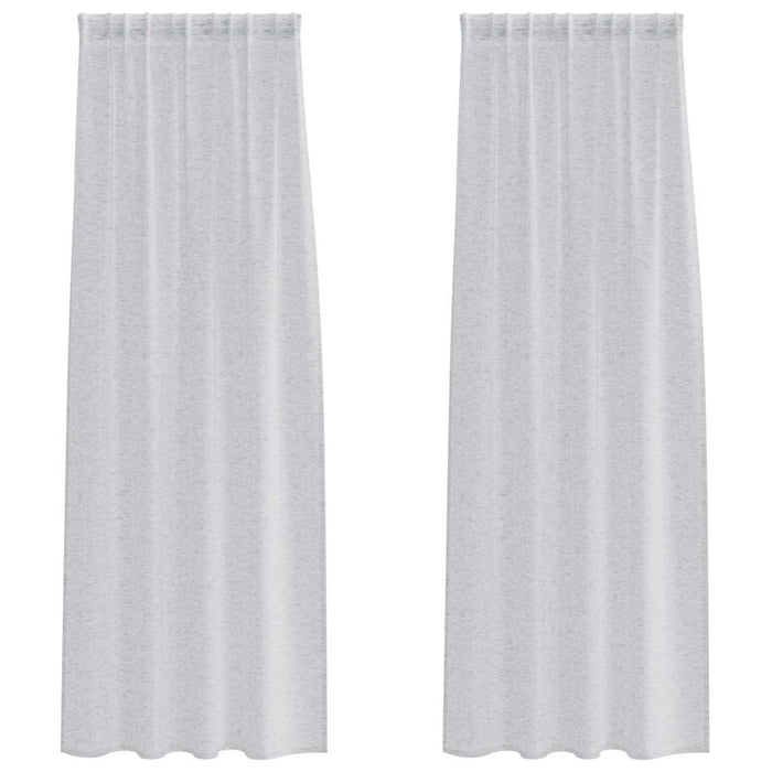 Tende con tende 2 pcs Grigio chiaro Poliestere 4108025