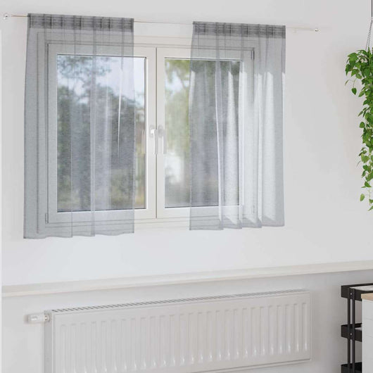 Tende con tende 2 pcs Grigio scuro 140x140cm Poliestere 4108027