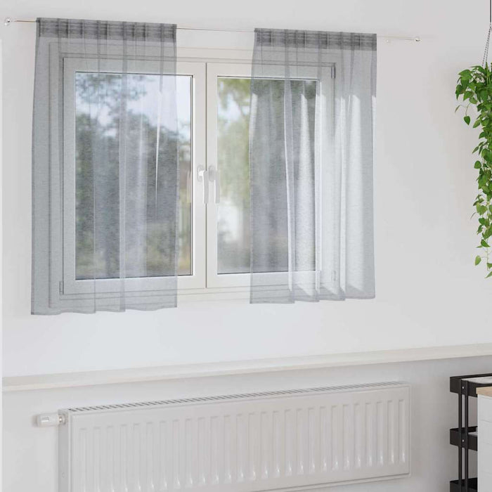 Tende con tende 2 pcs Grigio scuro 140x140cm Poliestere 4108027