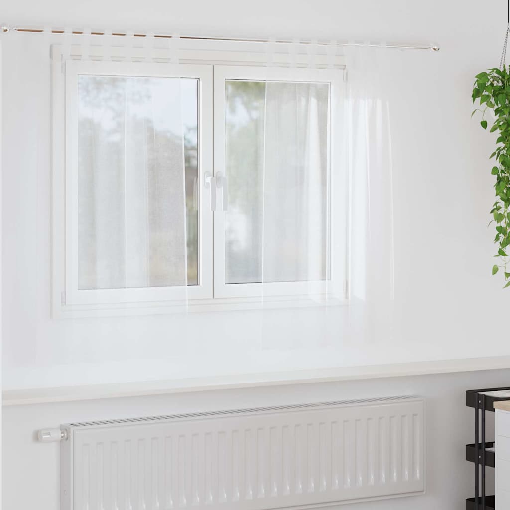 Tende con tende 2 pcs Bianco Poliestere 4108032