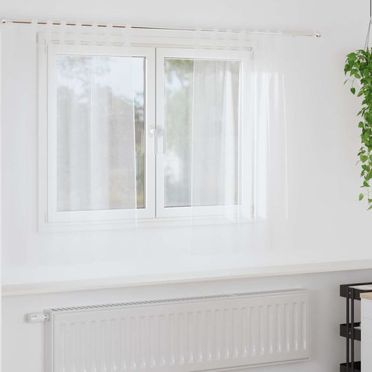 Tende con tende 2 pcs Bianco Poliestere 4108032