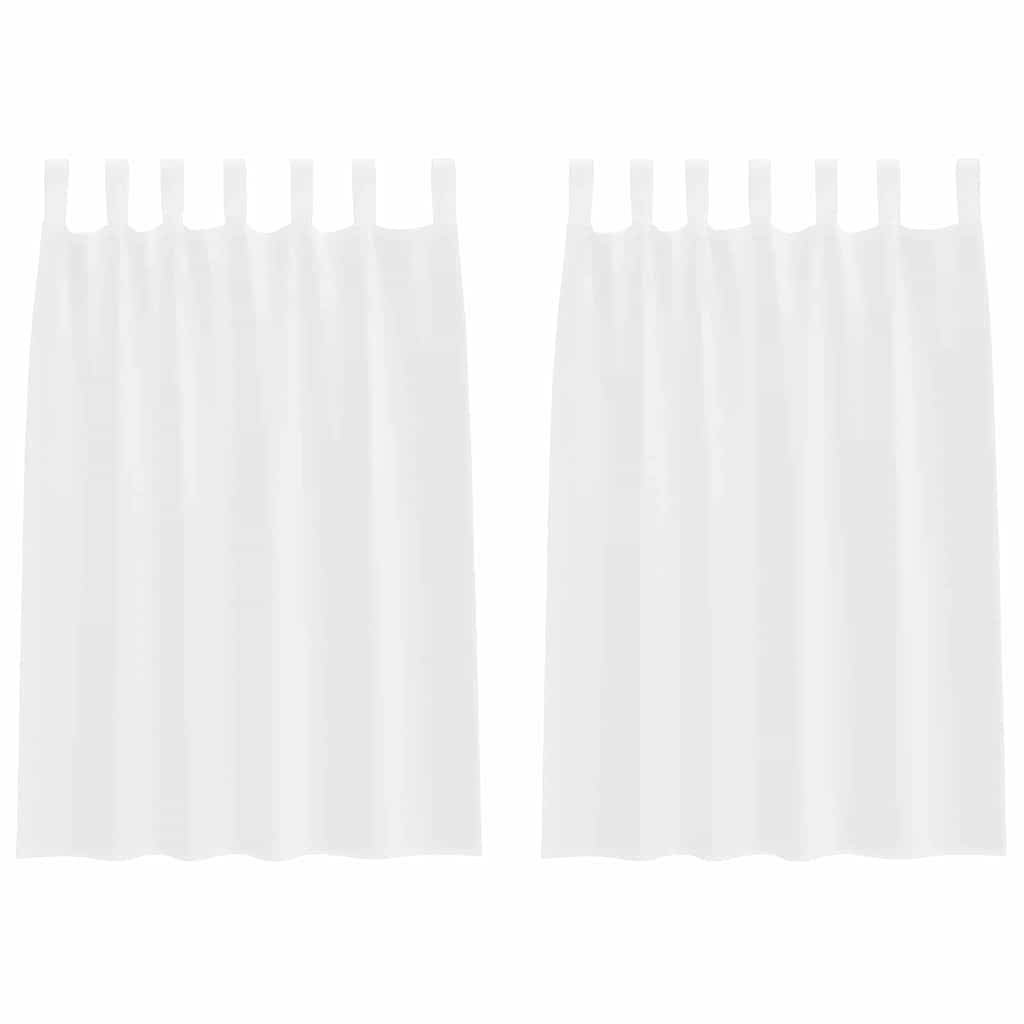 Tende con tende 2 pcs Bianco Poliestere 4108032