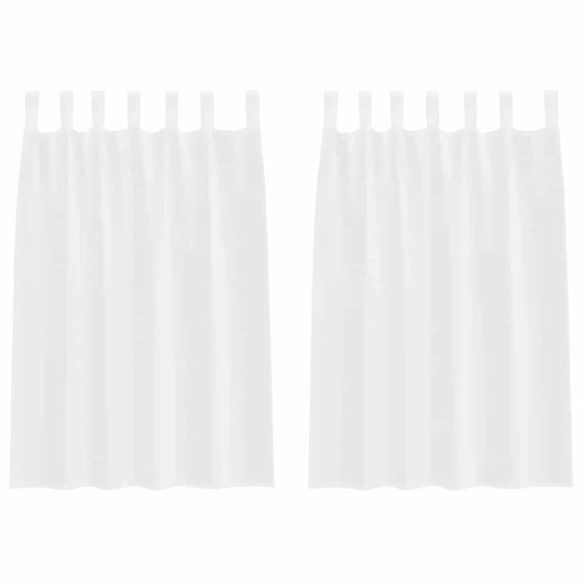 Tende con tende 2 pcs Bianco Poliestere 4108032