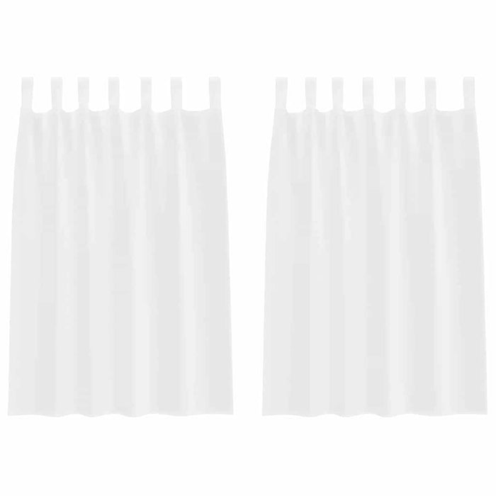 Tende con tende 2 pcs Bianco Poliestere 4108032