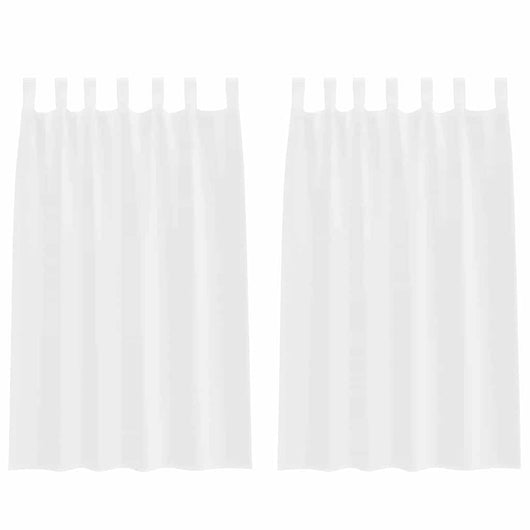 Tende con tende 2 pcs Bianco Poliestere 4108033