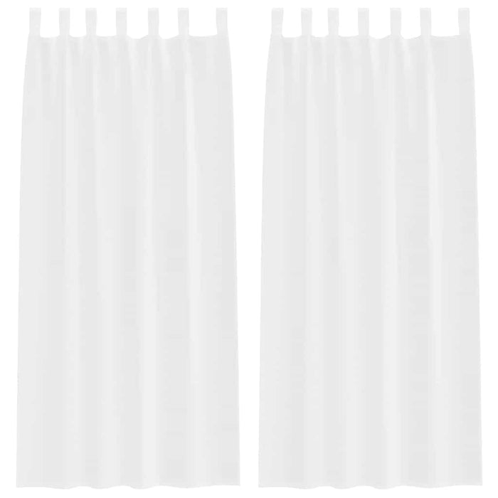 Tende con tende 2 pcs Bianco Poliestere 4108034