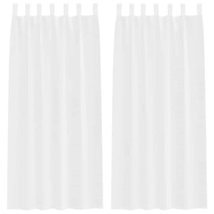 Tende con tende 2 pcs Bianco Poliestere 4108036